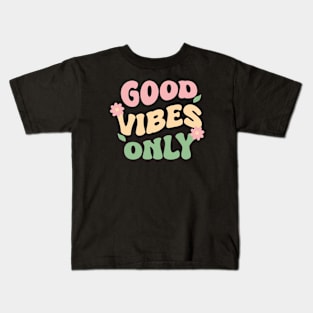 Boho Flora Good Vibes Groovy Kids T-Shirt